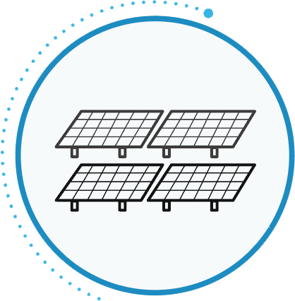 125 Paneles solares= 500 m<sup>2</sup>